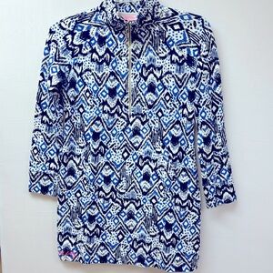 Lilly Pulitzer Skipper  Popover Dress Women’s Beckon Blue Pattern Size Small